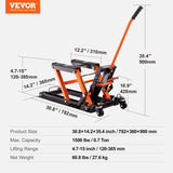 VEVOR Motorcycle Hydraulic Pump Jack 1500 LBS ATV Dirt Bike Stand - Close-Up Angle
