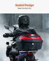 VEVOR 48L Motorcycle Top Case Universal Motorbike Tail with Reflective Panel