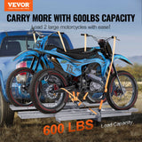 VEVOR Motorcycle Carrier, 2-Bike 272.15KGS Aluminum Motorcycle Carrier Hitch Mount, Loading Ramp, Sc - Front View