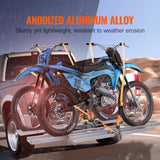 VEVOR Motorcycle Carrier, 2-Bike 272.15KGS Aluminum Motorcycle Carrier Hitch Mount, Loading Ramp, Sc