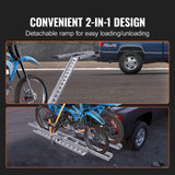 VEVOR Motorcycle Carrier, 2-Bike 272.15KGS Aluminum Motorcycle Carrier Hitch Mount, Loading Ramp, Sc