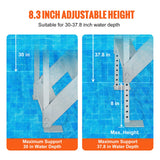 Dock Ladder 4 Step, Dock Stairs 30''-38'' Adjustable Height, 227 kgs Load Capacity, Aluminum Pontoon Boat Ladder with Dual Handrails & Nonslip Mat for Ship/Lake/Pool/Marine Boarding