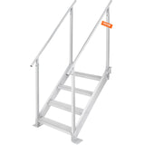 VEVOR Dock Ladder 4 Step, Dock Stairs 30''-38'' Adjustable Height, 227 kgs Load Capacity, Aluminum Pontoon Boat Ladder with Dual Handrails & Nonslip Mat for Ship/Lake/Pool/Marine Boarding - Extra Image