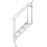 Dock Ladder 4 Step, Dock Stairs 30''-38'' Adjustable Height, 227 kgs Load Capacity, Aluminum Pontoon Boat Ladder with Dual Handrails & Nonslip Mat for Ship/Lake/Pool/Marine Boarding