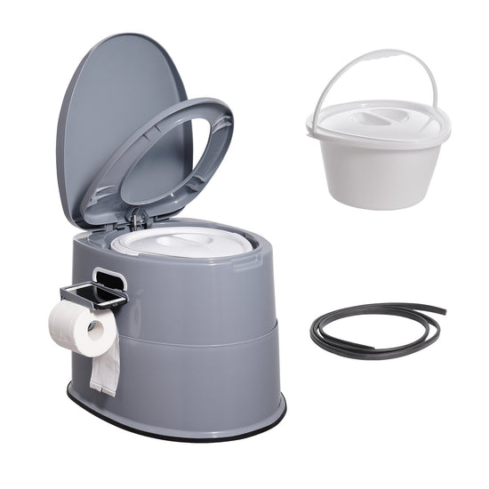 VEVOR Portable Toilet for Camping, Porta Potty with 5L Detachable Inner Bucket & Removable Paper Holder, Commode with Dual Lids, Travel Toilet for Adults Kids Outdoor Camping Car Long Road Trips
