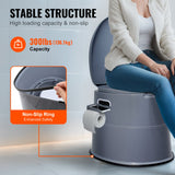 VEVOR Portable Toilet for Camping, Porta Potty with 5L Detachable Inner Bucket & Removable Paper Holder, Commode with Dual Lids, Travel Toilet for Adults Kids Outdoor Camping Car Long Road Trips - 45-Degree Angle