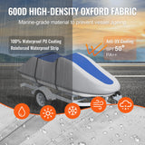 VEVOR Jet Ski Cover 320-342 cm Trailerable Waterproof PWC Cover, Heavy-duty 600D Marine Grade PU Oxford Fabric, UV Resistant Seadoo Cover with Buckle