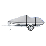 VEVOR Jet Ski Cover 320-342 cm Trailerable Waterproof PWC Cover, Heavy-duty 600D Marine Grade PU Oxford Fabric, UV Resistant Seadoo Cover with Buckle Straps, Personal Watercraft Covers, Grey+Blue - Extra Image