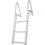 VEVOR Dock Ladder, Removable 3 Steps, 159 kg Load Capacity, Aluminum Alloy Pontoon Boat Ladder with 101.6 mm Wide Step & Nonslip Rubber Mat, Easy to