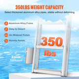 VEVOR Dock Ladder, Removable 3 Steps, 159 kg Load Capacity, Aluminum Alloy Pontoon Boat Ladder with 101.6 mm Wide Step & Nonslip Rubber Mat, Easy to