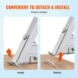 VEVOR Dock Ladder, Removable 3 Steps, 159 kg Load Capacity, Aluminum Alloy Pontoon Boat Ladder with 101.6 mm Wide Step & Nonslip Rubber Mat, Easy to Install for Ship/Lake/Pool/Marine Boarding - 45-Degree Angle