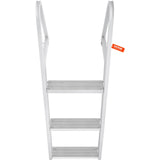 VEVOR Dock Ladder, Removable 3 Steps, 159 kg Load Capacity, Aluminum Alloy Pontoon Boat Ladder with 101.6 mm Wide Step & Nonslip Rubber Mat, Easy to