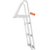 VEVOR Dock Ladder, Removable 3 Steps, 159 kg Load Capacity, Aluminum Alloy Pontoon Boat Ladder with 101.6 mm Wide Step & Nonslip Rubber Mat, Easy to