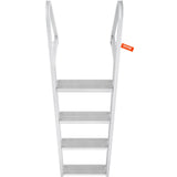 VEVOR Dock Ladder, Removable 4 Steps, 350 lbs Load Capacity, Aluminum Alloy Pontoon Boat Ladder with 4'' Wide Step & Nonslip Mat, Easy to Install for