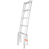 VEVOR Dock Ladder Flip Up 5 Steps, 350lbs Load Capacity, Aluminum Pontoon Boat Ladder with 4" Wide Step & Nonslip Rubber Mat,Swimm Step Ladder for
