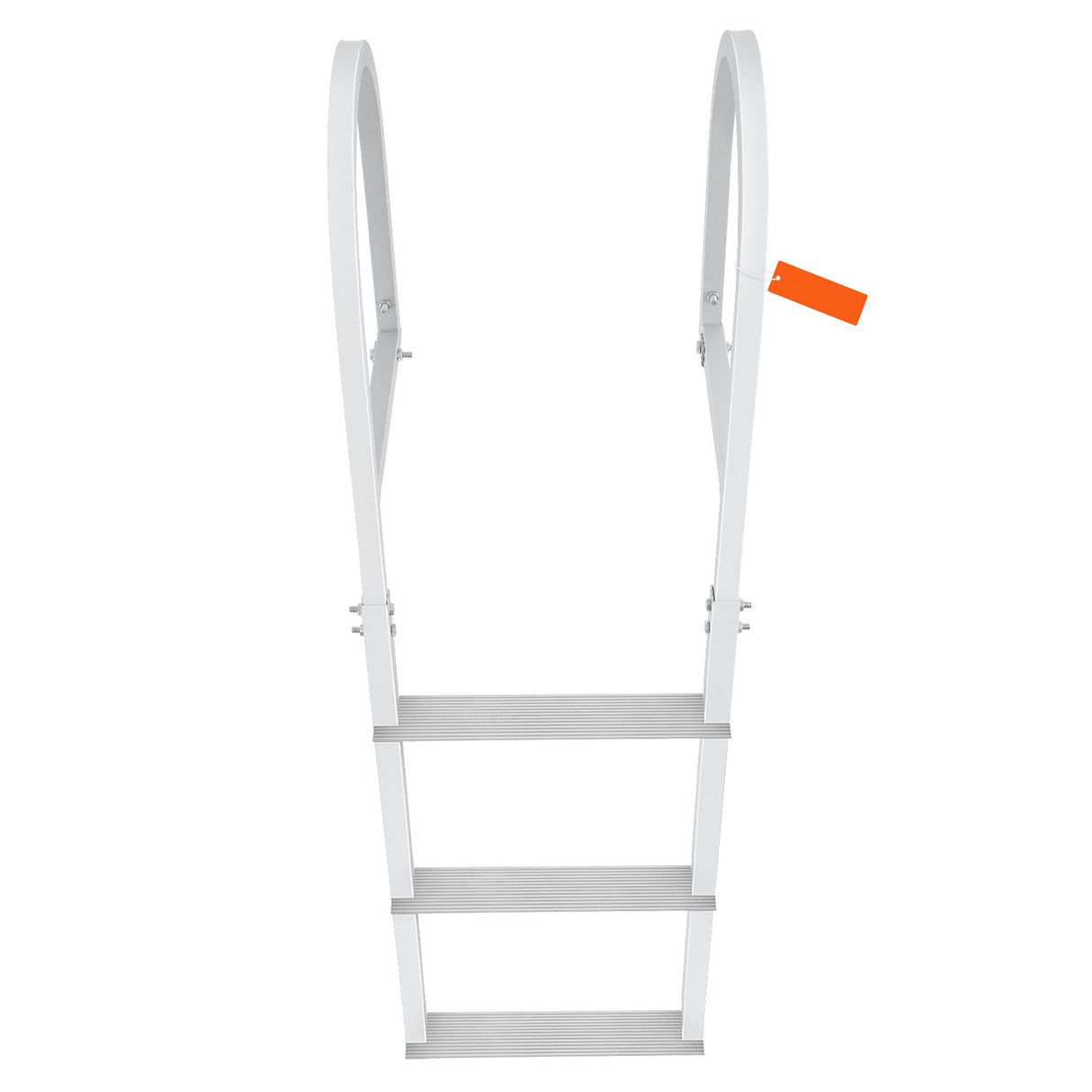 VEVOR Dock Ladder, Removable 3 Steps, 227 kg Load Capacity, Aluminum Alloy Pontoon Boat Ladder with 7.9 cm Wide Step & Nonslip Rubber Mat, Easy to