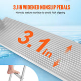 VEVOR Dock Ladder, Removable 3 Steps, 227 kg Load Capacity, Aluminum Alloy Pontoon Boat Ladder with 7.9 cm Wide Step & Nonslip Rubber Mat, Easy to Install for Ship/Lake/Pool/Marine Boarding - Top-Down View