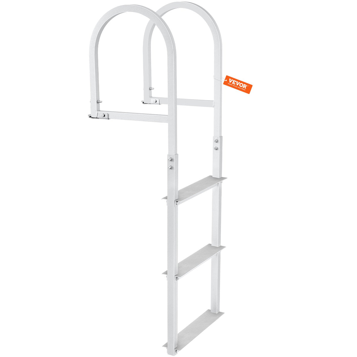 VEVOR Dock Ladder, Removable 3 Steps, 227 kg Load Capacity, Aluminum Alloy Pontoon Boat Ladder with 7.9 cm Wide Step & Nonslip Rubber Mat, Easy to