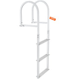 VEVOR Dock Ladder, Removable 3 Steps, 227 kg Load Capacity, Aluminum Alloy Pontoon Boat Ladder with 7.9 cm Wide Step & Nonslip Rubber Mat, Easy to