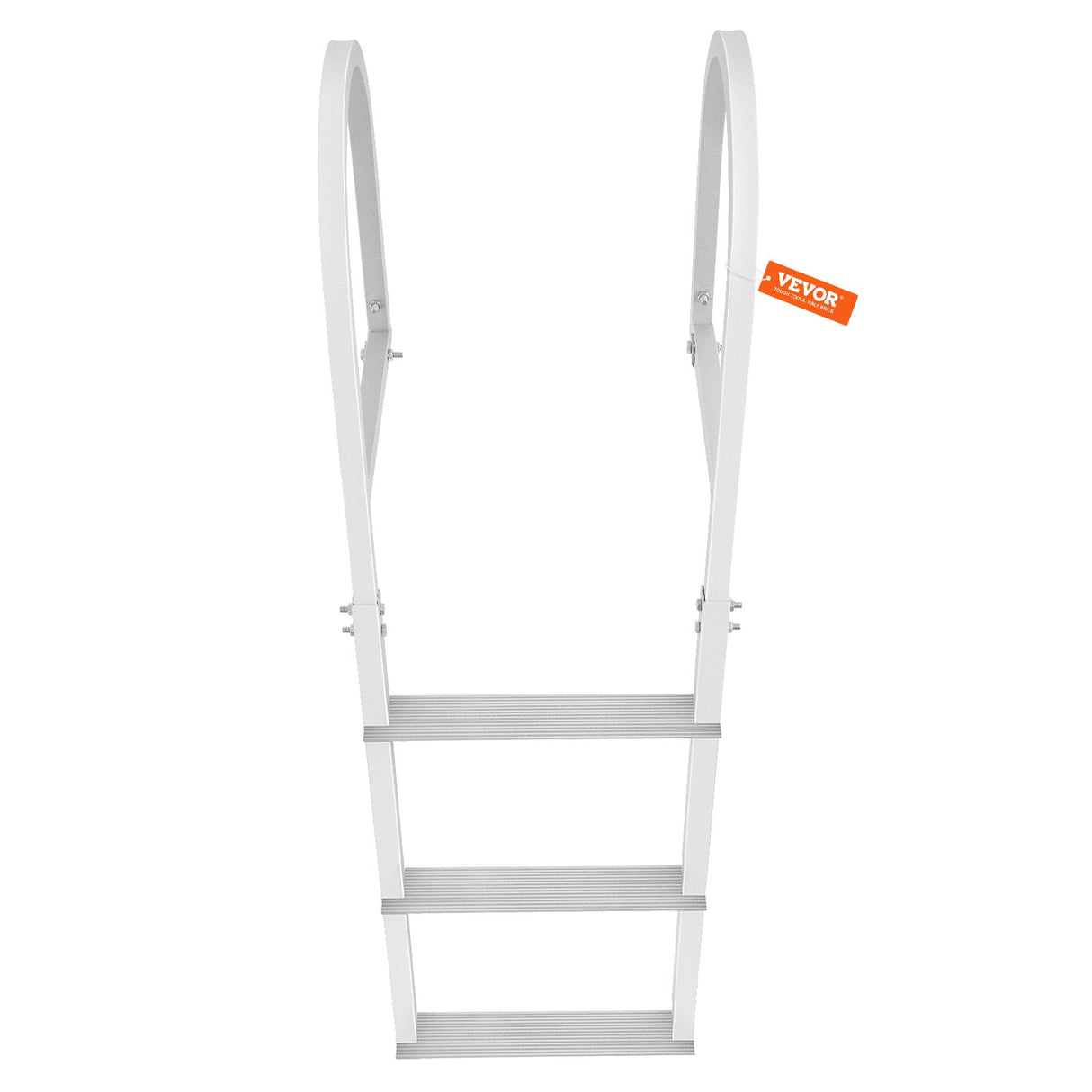 VEVOR Dock Ladder, Removable 3 Steps, 227 kg Load Capacity, Aluminum Alloy Pontoon Boat Ladder with 7.9 cm Wide Step & Nonslip Rubber Mat, Easy to Install for Ship/Lake/Pool/Marine Boarding