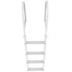 Dock Ladder, Removable 4 Steps, 500 lbs Load Capacity, Aluminum Alloy Pontoon Boat Ladder with 3.1'' Wide Step & Nonslip Rubber Mat, Easy to Install for Ship/Lake/Pool/Marine Boarding