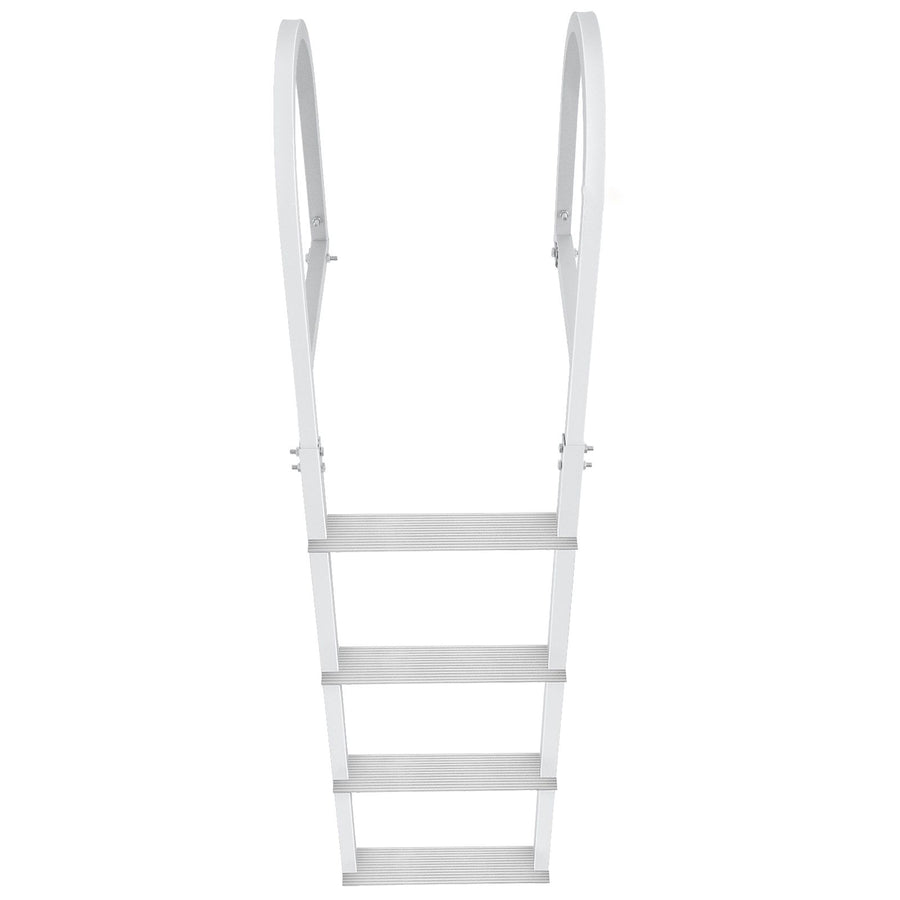 Dock Ladder, Removable 4 Steps, 500 lbs Load Capacity, Aluminum Alloy Pontoon Boat Ladder with 3.1'' Wide Step & Nonslip Rubber Mat, Easy to Install for Ship/Lake/Pool/Marine Boarding