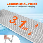 Dock Ladder, Removable 4 Steps, 500 lbs Load Capacity, Aluminum Alloy Pontoon Boat Ladder with 3.1'' Wide Step & Nonslip Rubber Mat, Easy to Install for Ship/Lake/Pool/Marine Boarding