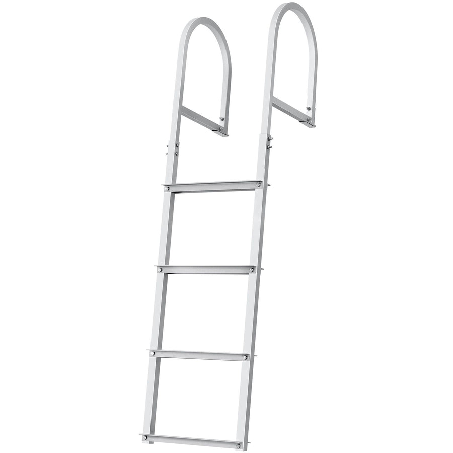 Dock Ladder, Removable 4 Steps, 500 lbs Load Capacity, Aluminum Alloy Pontoon Boat Ladder with 3.1'' Wide Step & Nonslip Rubber Mat, Easy to Install for Ship/Lake/Pool/Marine Boarding