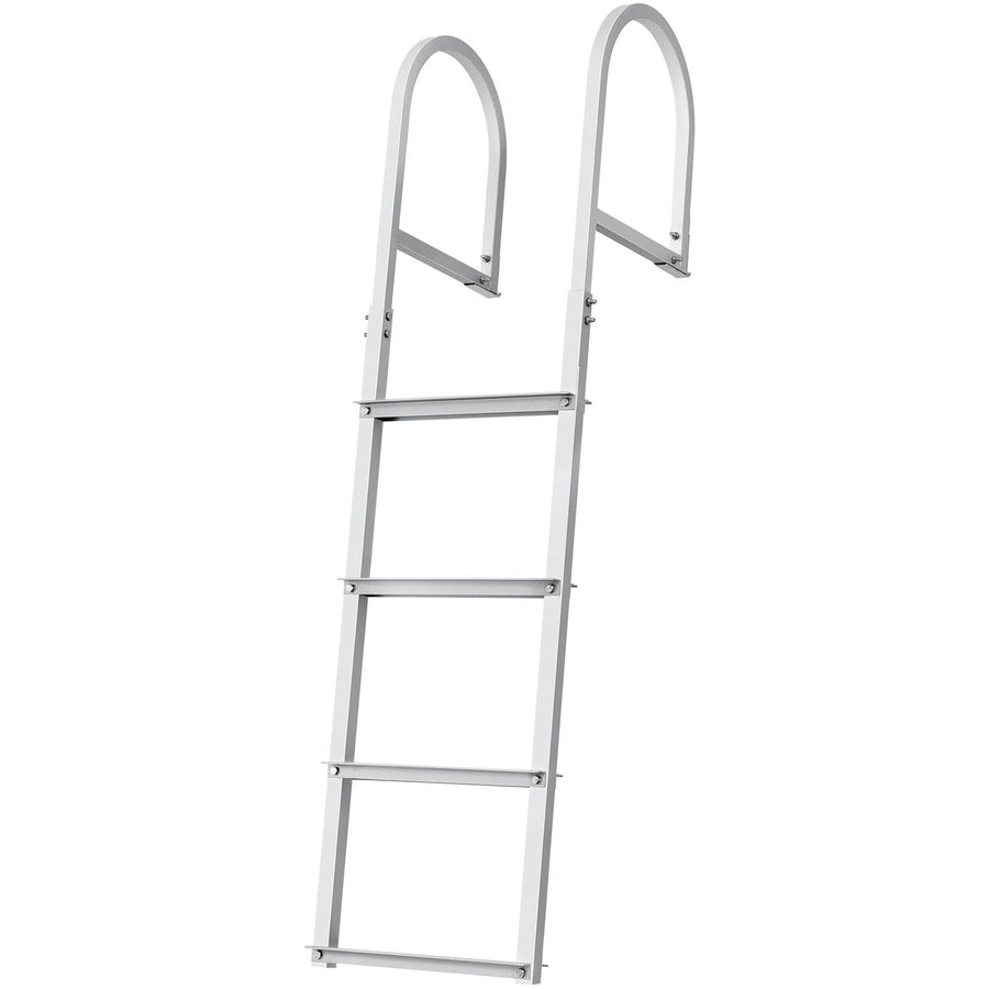 Dock Ladder, Removable 4 Steps, 500 lbs Load Capacity, Aluminum Alloy Pontoon Boat Ladder with 3.1'' Wide Step & Nonslip Rubber Mat, Easy to Install for Ship/Lake/Pool/Marine Boarding