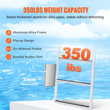 VEVOR Dock Ladder, Flip-Up 3 Steps, 159 kg Load Capacity, Aluminum Alloy Pontoon Boat Ladder with 50.8 mm Wide Step & Nonslip Rubber Mat, Easy to Install for Ship/Lake/Pool/Marine Boarding - Top-Down View