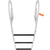 VEVOR Dock Ladder, Flip-Up 3 Steps, 159 kg Load Capacity, Aluminum Alloy Pontoon Boat Ladder with 50.8 mm Wide Step & Nonslip Rubber Mat, Easy to