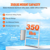 VEVOR Dock Ladder, Flip-Up 4 Steps, 159 kg Load Capacity, Aluminum Alloy Pontoon Boat Ladder with 50.8 mm Wide Step & Nonslip Rubber Mat, Easy to Install for Ship/Lake/Pool/Marine Boarding - Top-Down View