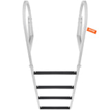 VEVOR Dock Ladder, Flip-Up 4 Steps, 159 kg Load Capacity, Aluminum Alloy Pontoon Boat Ladder with 50.8 mm Wide Step & Nonslip Rubber Mat, Easy to Install for Ship/Lake/Pool/Marine Boarding - Extra Image