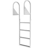 VEVOR Dock Ladder, Flip-Up 4 Steps, 159 kg Load Capacity, Aluminum Alloy Pontoon Boat Ladder with 50.8 mm Wide Step & Nonslip Rubber Mat, Easy to Install for Ship/Lake/Pool/Marine Boarding - Extra Image