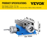 VEVOR Milling Machine Cross Slide Worktable 4''x7.3'' 2 Axis Compound Precision - Rear View