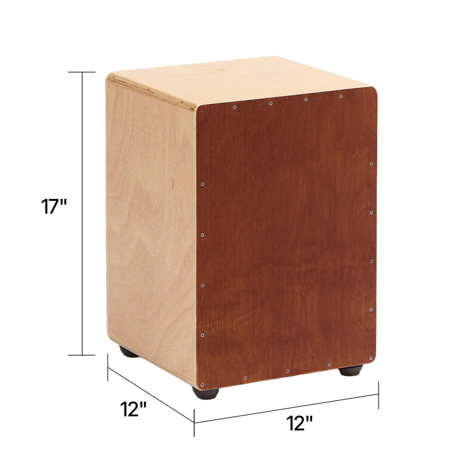Cajon Box Drum, with Internal Snare Wires, Lightweight Wooden Percussion Box, Portable Birch Wood Drum Musical Instrument with Silicone Feet, for Beginners and Professionals, 305 x 305 x 430 mm