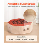 Unique Cajon Box Drum, with Internal  Guitar Strings, Portable Wooden Percussion Box, Birch Wood Drum Musical Instrument with Adjustable Strap, for Beginners & Professionals, 295 x 295 x 100 mm