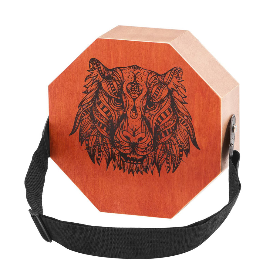 Unique Cajon Box Drum, with Internal  Guitar Strings, Portable Wooden Percussion Box, Birch Wood Drum Musical Instrument with Adjustable Strap, for Beginners & Professionals, 295 x 295 x 100 mm