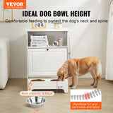 VEVOR Pet Feeding Station w/ 2 Elevated Dog Bowls Dog Food & Toy Storage Cabinet - Front View