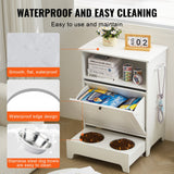 VEVOR Pet Feeding Station w/ 2 Elevated Dog Bowls Dog Food & Toy Storage Cabinet - 45-Degree Angle