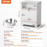 VEVOR Pet Feeding Station w/ 2 Elevated Dog Bowls Dog Food & Toy Storage Cabinet - Close-Up Angle