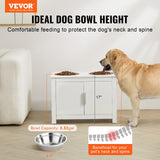 VEVOR Pet Feeding Station w/ 2 Elevated Dog Bowls Dog Food & Toy Storage Cabinet - Front View