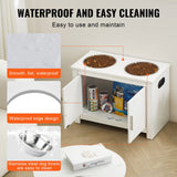 VEVOR Pet Feeding Station w/ 2 Elevated Dog Bowls Dog Food & Toy Storage Cabinet - 45-Degree Angle