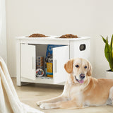 VEVOR Pet Feeding Station w/ 2 Elevated Dog Bowls Dog Food & Toy Storage Cabinet - Low Angle