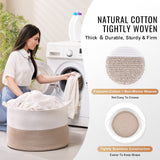VEVOR Cotton Rope Storage Basket 87L Woven Blanket Basket 20 x 20 x 14 in - Side View