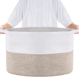 VEVOR Cotton Rope Storage Basket 87L Woven Blanket Basket 20 x 20 x 14 in