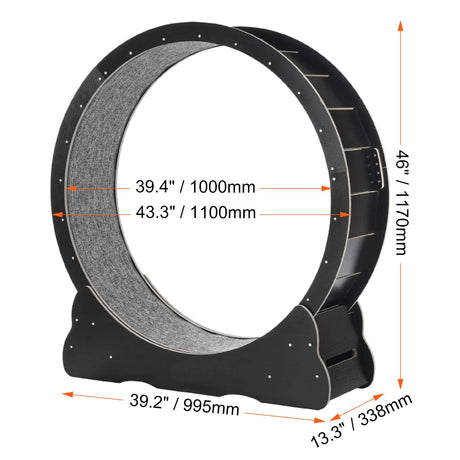 Wooden Cat Exercise Wheel, 43.3" Large Cat Treadmill Wheel for Indoor Cats, Cat Running Wheel with Detachable, image 8
