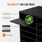 VEVOR Wood Literature Organizer Adjustable File Sorter 12 Compartments Black - Top-Down View