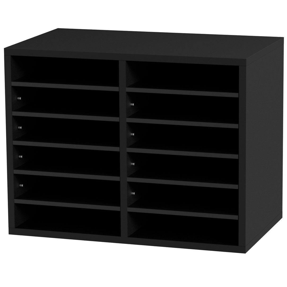 VEVOR Wood Literature Organizer Adjustable File Sorter 12 Compartments Black