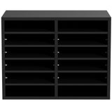VEVOR Wood Literature Organizer Adjustable File Sorter 12 Compartments Black - Extra Image